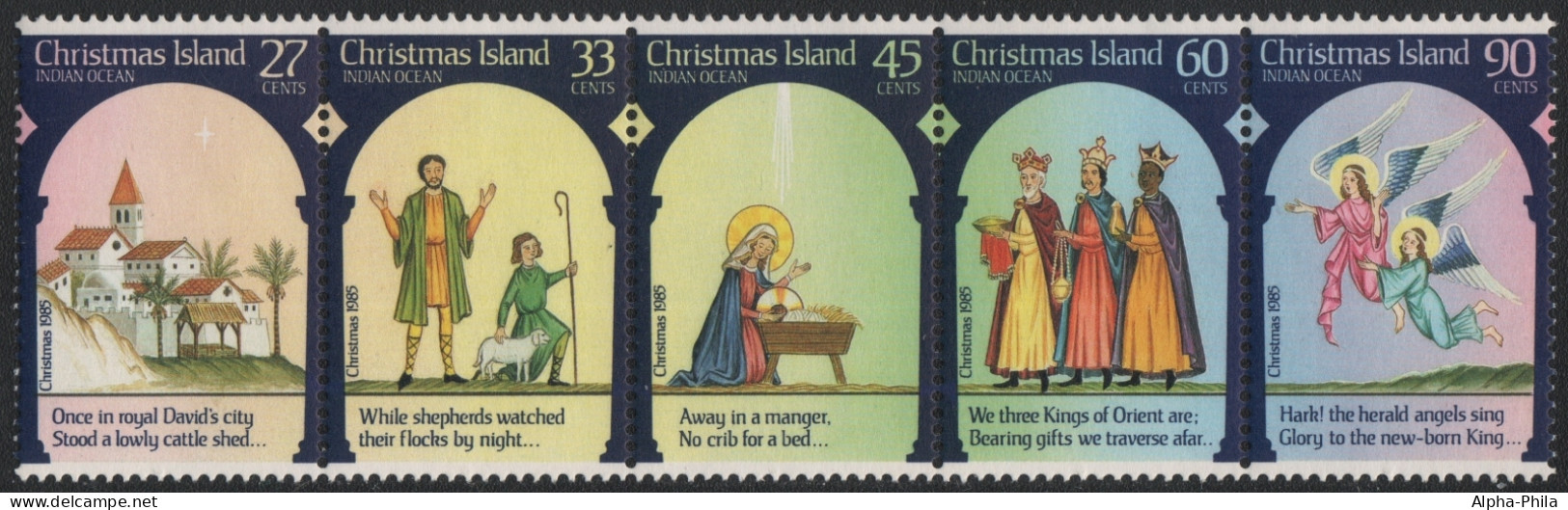 Weihnachtsinsel 1985 - Mi-Nr. 211-215 ** - MNH - Weihnachten / X-mas - Christmas Island