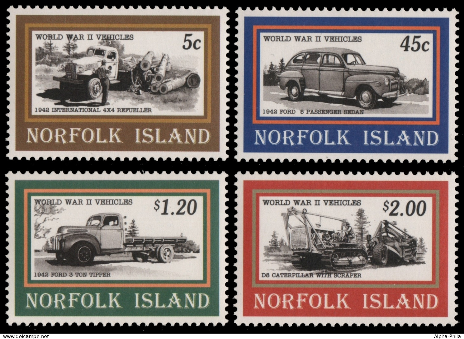 Norfolk-Insel 1995 - Mi-Nr. 589-592 ** - MNH - Fahrzeuge / Vehicles - Norfolk Island