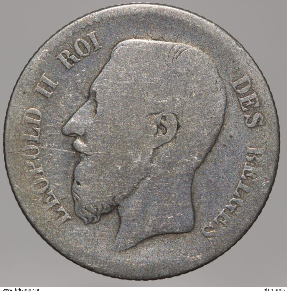 Belgique / Belgium, Leopold II, 1 Franc, 1867, Argent (Silver), B+ (F), KM#28 - 1 Franc