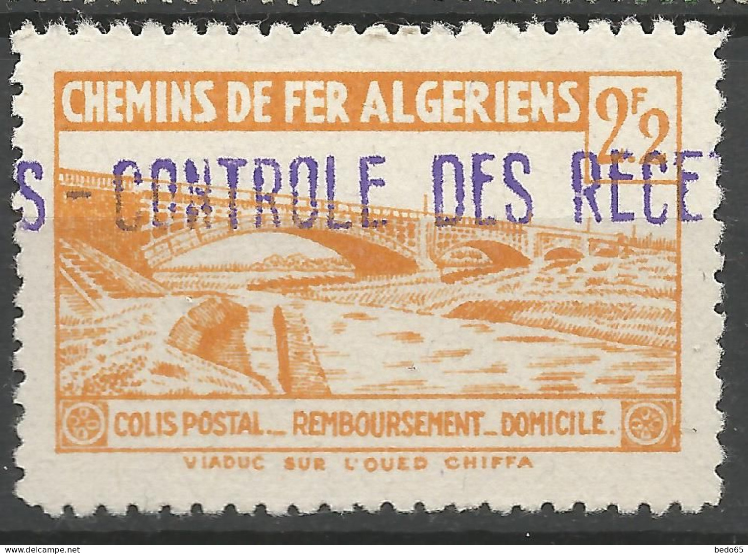 ALGERIE COLIS POSTAUX N° 95 NEUF* TRACE DE CHARNIERE / Hinge / MH - Parcel Post