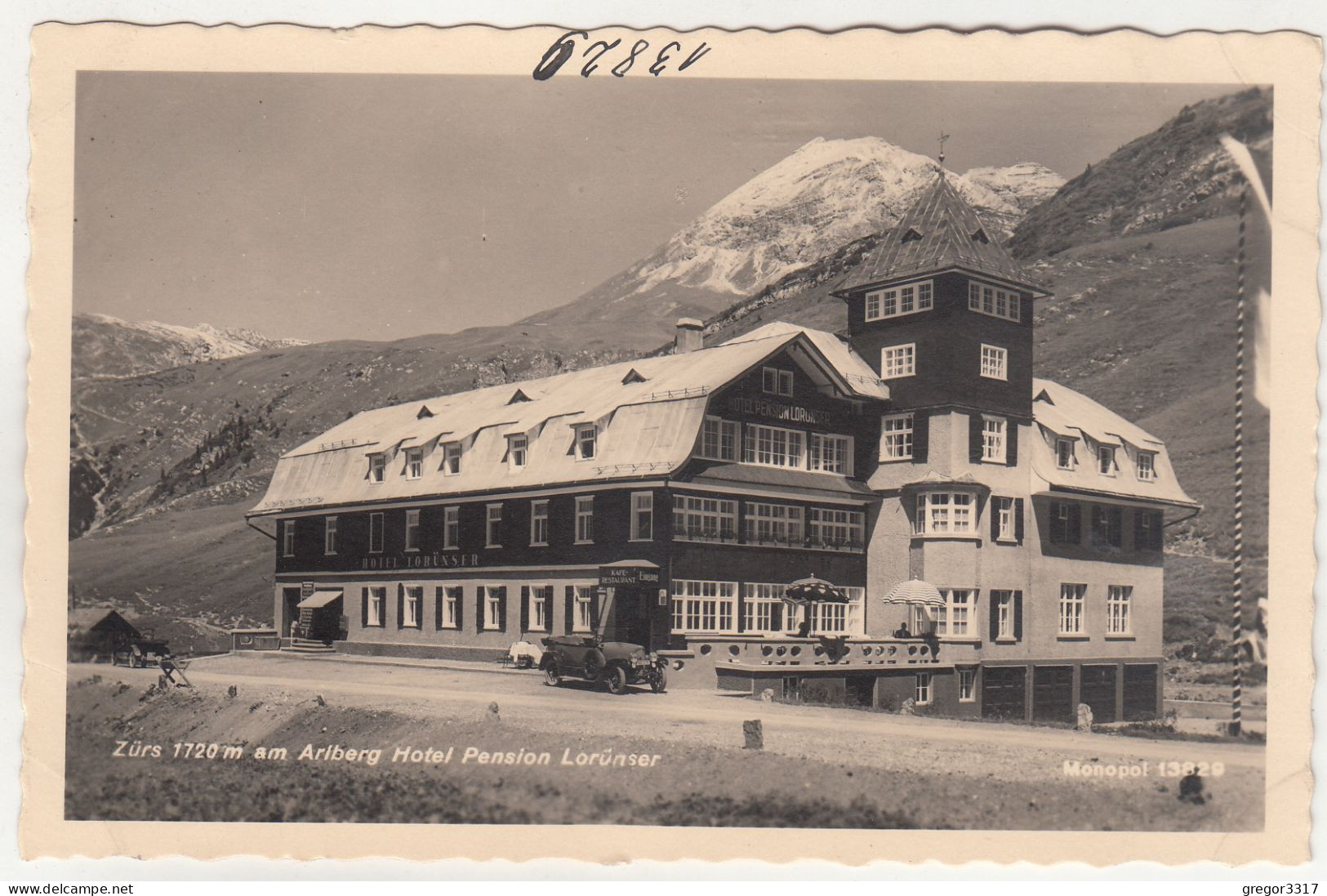 E270) ZÜRS Am ARLBERG - Hotel Pension LORÜNSER - Sehr Schöne Alte FOTO AK Mit ALTEM AUTO - Zürs