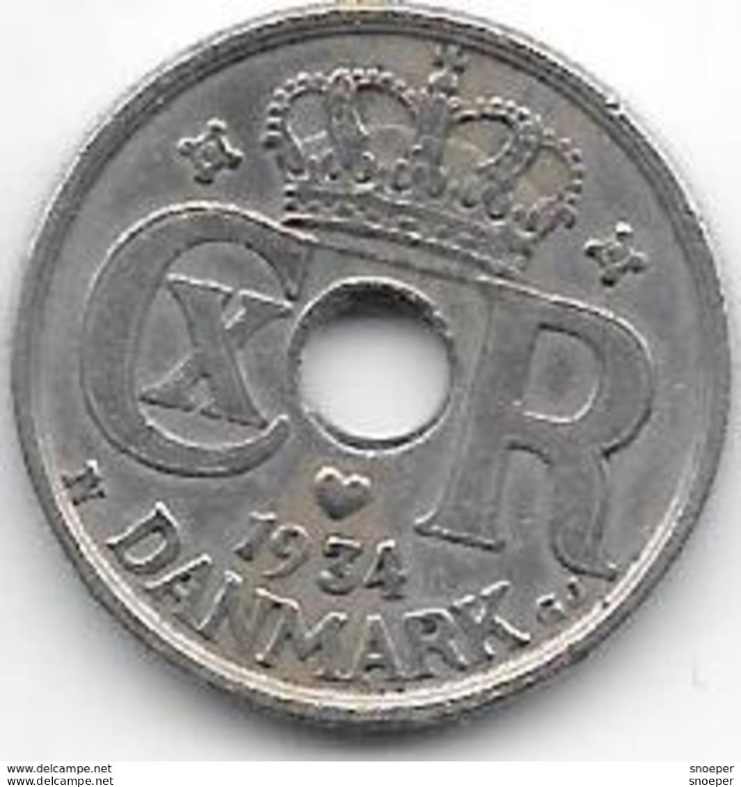 *Denmark 10 Ore  1934  Km 822.2   Xf - Danemark