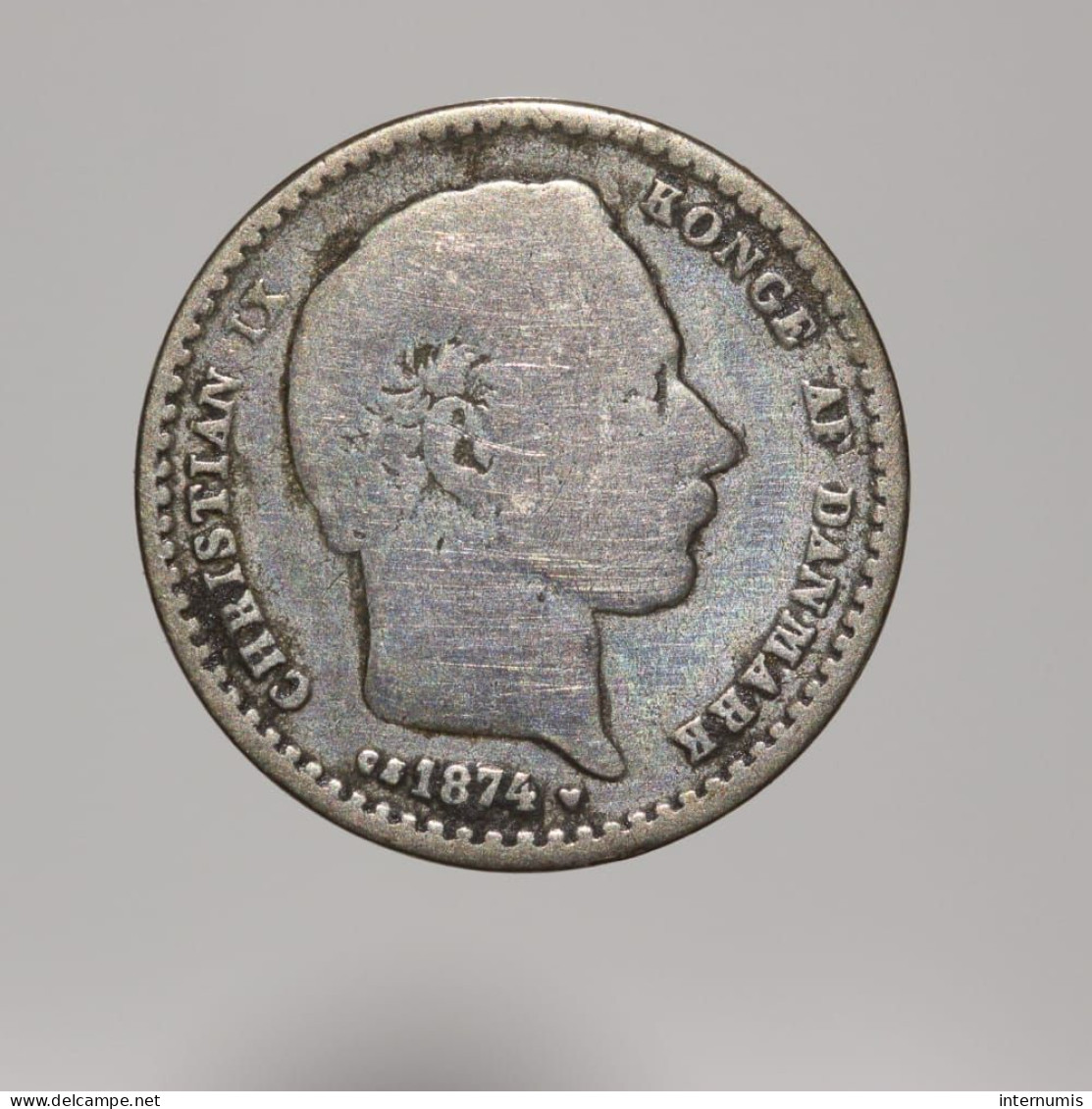 Danemark / Denmark, Christian IX, 25 Ore, 1874, Argent (Silver), TB (F), KM#796.1 - Danemark