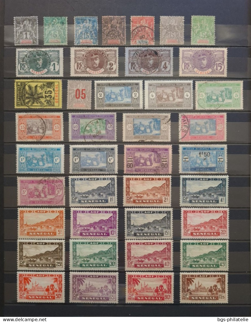 Lot de timbres de colonies Françaises neufs **, neufs * et oblitérés.