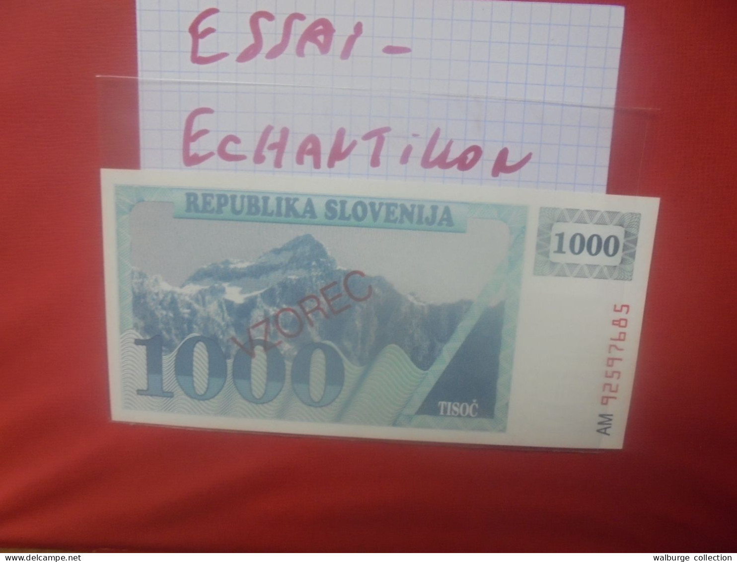 +++ESSAI-ECHANTILLON-VZOREC+++SLOVENIE 1000 TOLARJEV 1991 Neuf+++ (B.31) - Slovenië