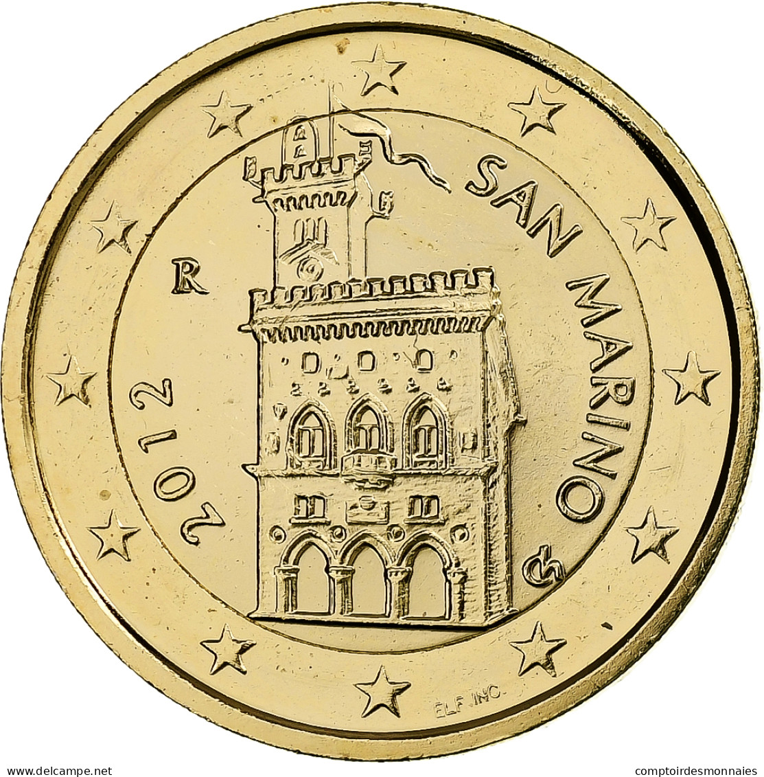 Saint Marin , 2 Euro, 2012, Rome, Gold-plated Coin, SUP, Bimétallique, KM:486 - San Marino