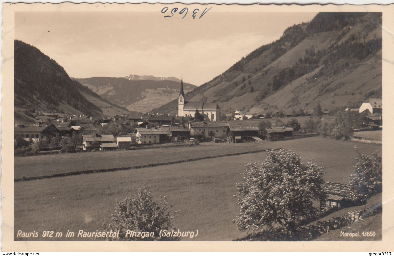 E288) RAURIS 912m Im Raurisertal - Salzburg PINZGAU - KIRCHE Wiese U. Häuser ALT ! - Rauris