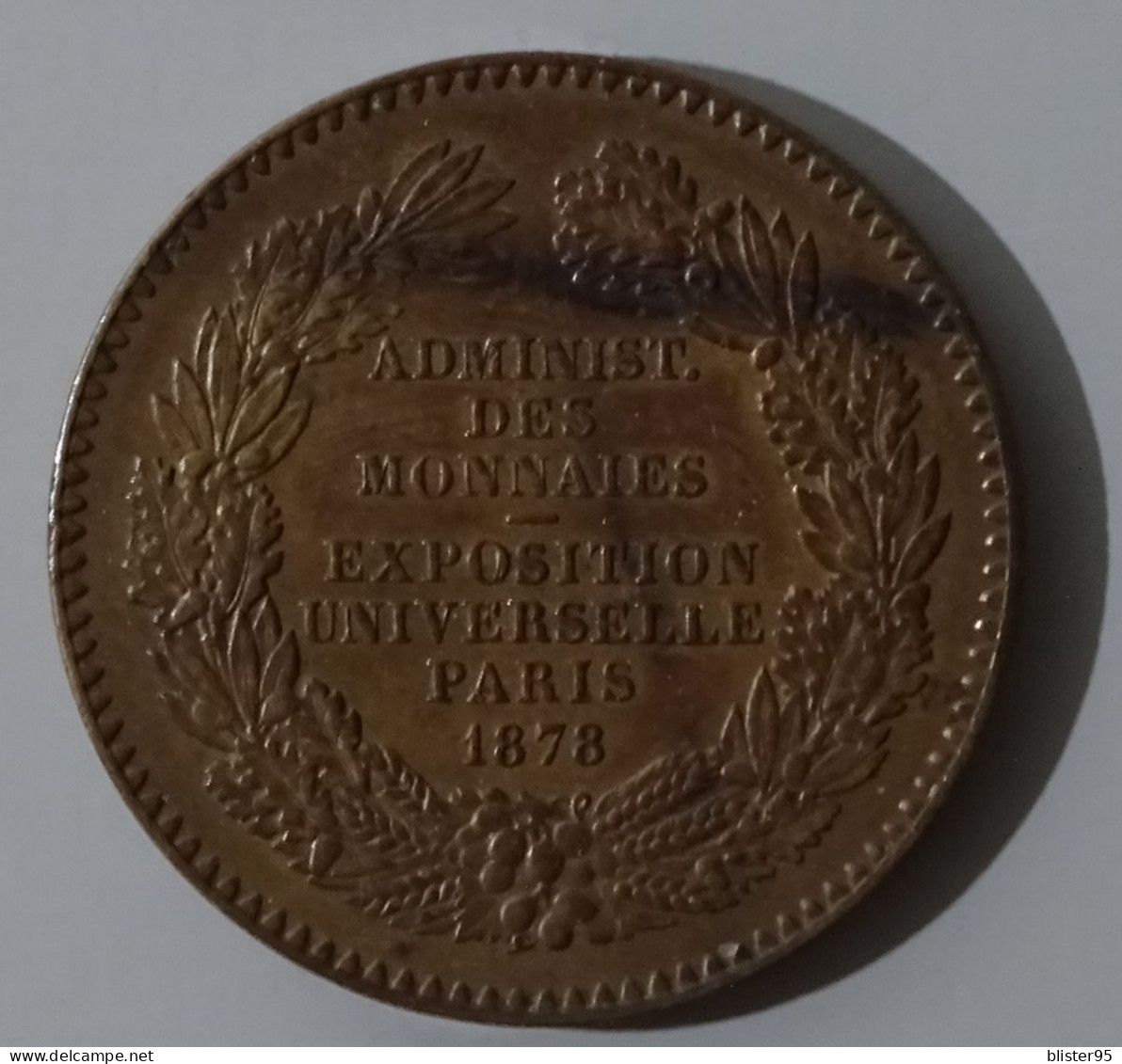 Tres Belle Medaille Exposition Universelle Paris 1878 Graveur Barre , Etat Sup - Autres & Non Classés