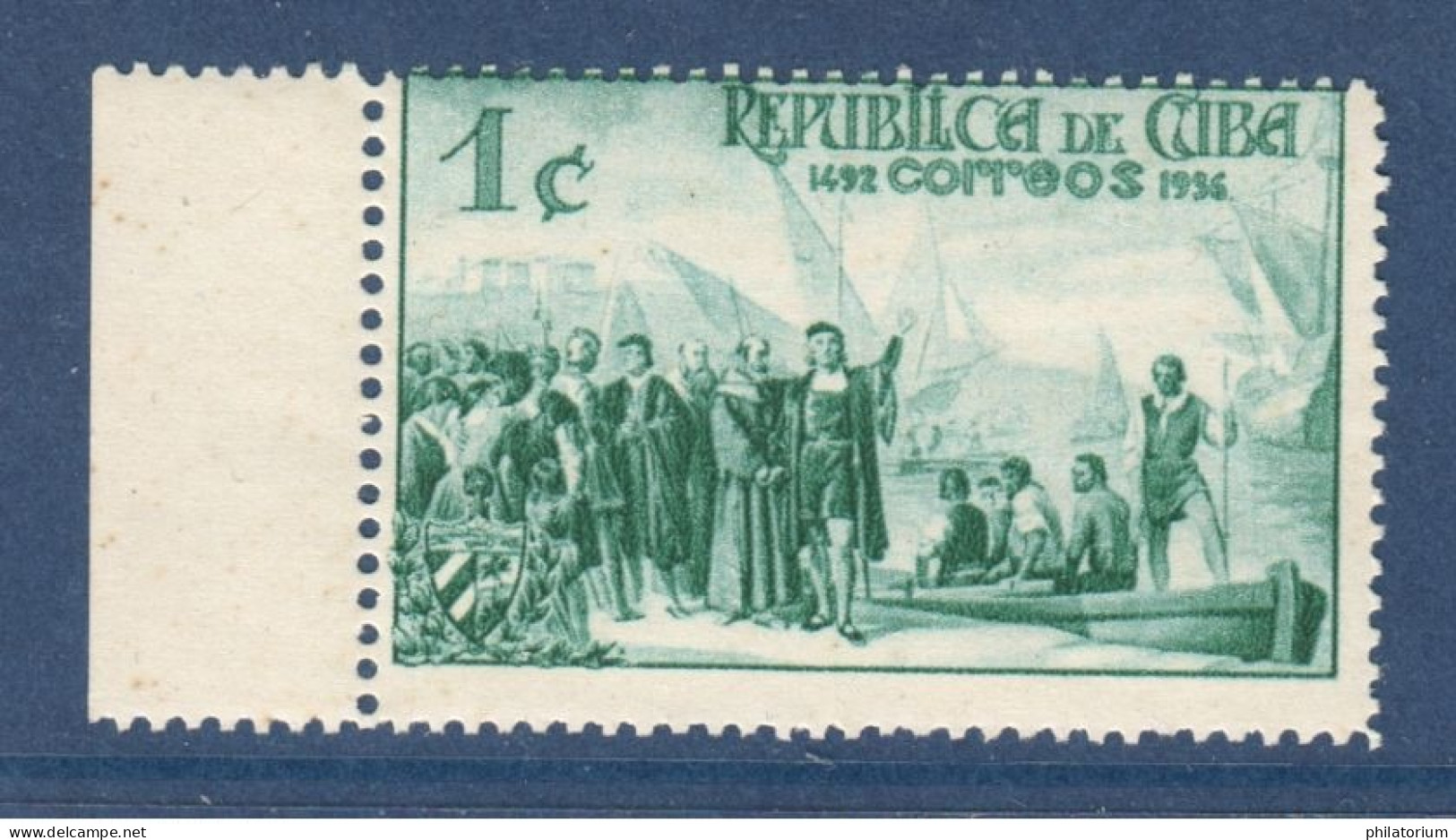 Cuba, **, Yv Non Répertorié, Année 1936, Non émis, Christophe Colomb, - Franking Labels