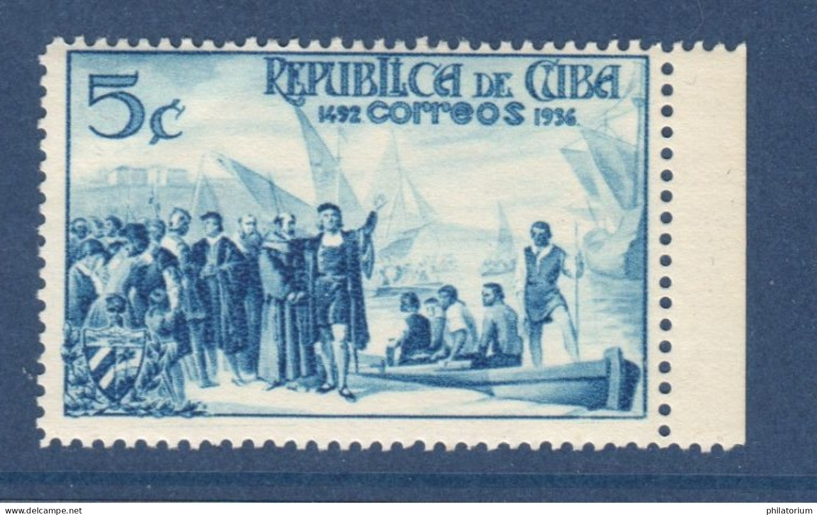 Cuba, **, Yv Non Répertorié, Année 1936, Non émis, Christophe Colomb, - Franking Labels