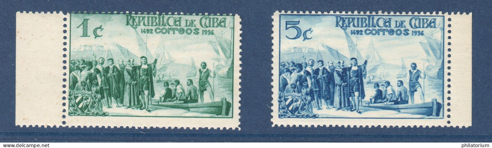 Cuba, **, Yv Non Répertoriés, Année 1936, Non émis, Christophe Colomb, - Franking Labels