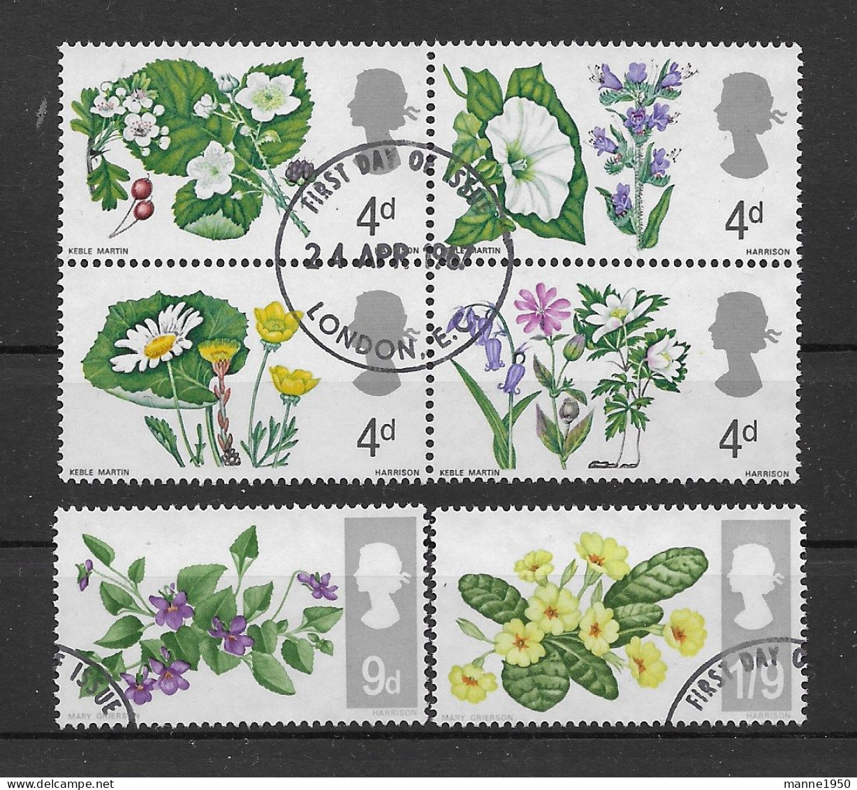 Grossbritannien 1967 Blumen Mi.Nr. 446/51 Kpl. Satz Gestempelt - Usati