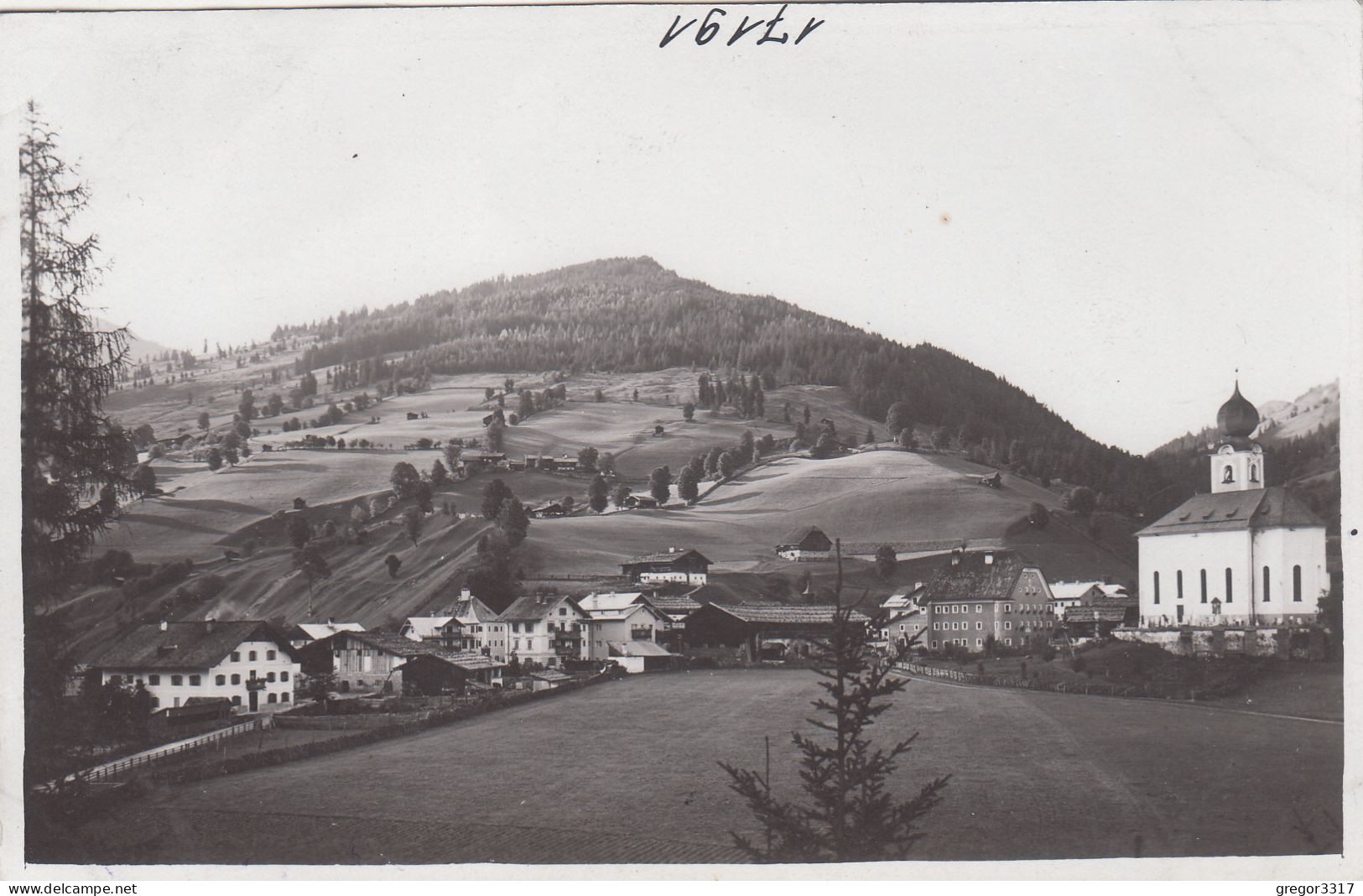 E315) SAALBACH Mit Bärenkogel - Hochglanz FOTO AK Häuser Kirche  1933 - Saalbach