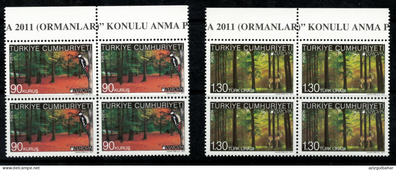 TURKEY -   2011 - EUROPA FORESTS- UMM - BLOCK OF 4 - 2011