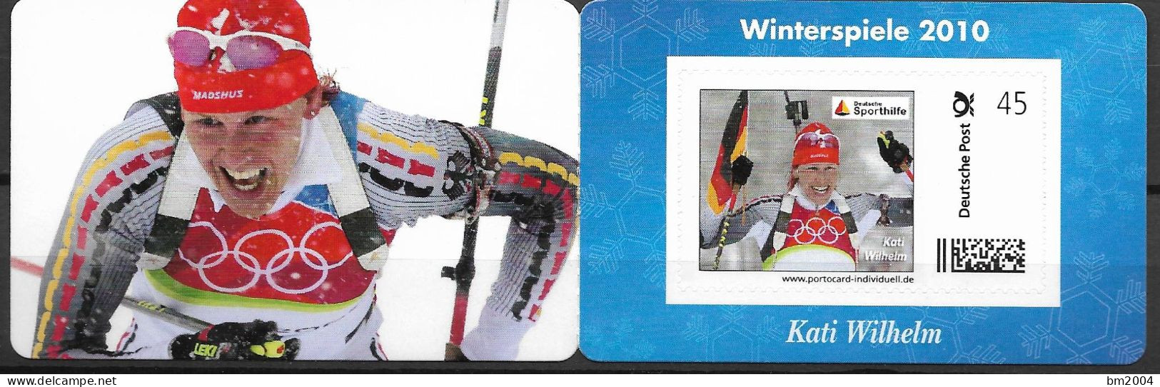 2010  Deutschland Germany Portocard - Individuell **MNH Winterspiele 2010  Biathletin  Kati Wilhelm - 2001-2010