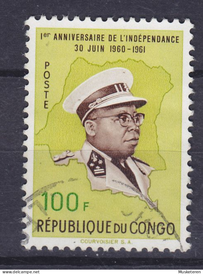 Congo Kinshasa 1961 Mi. 73, 100 Fr. Unabhängigkeit Independence Präsident Kasavubu - Usados