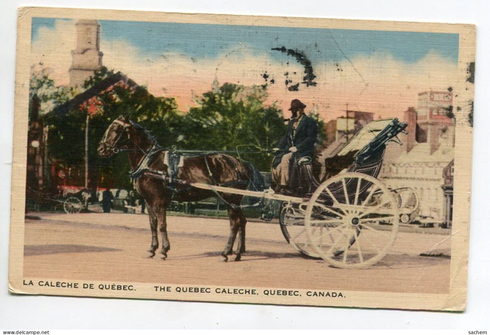 CANADA QUEBEC Ville Promenade En Caleche 1938 écrite    D24  2020  - Québec - La Cité