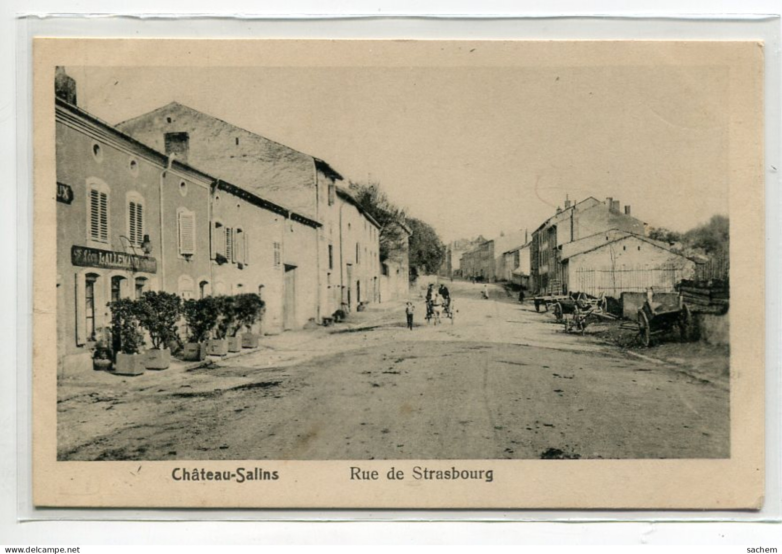 57 CHATEAU SALINS Rue De Strasbourg  Charette Commerce LALLEMAND  écrite En 1919    D25 2020  - Chateau Salins