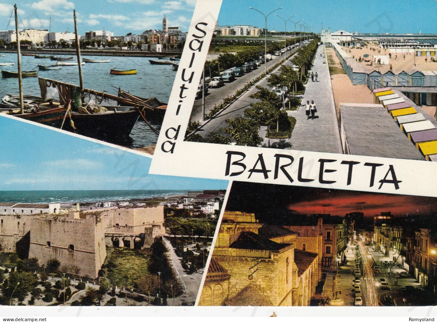 CARTOLINA  BARLETTA,PUGLIA-SALUTI DA BARLETTA-STORIA,MEMORIA,CULTURA,RELIGIONE,IMPERO ROMANO,BELLA ITALIA,VIAGGIATA 1971 - Barletta