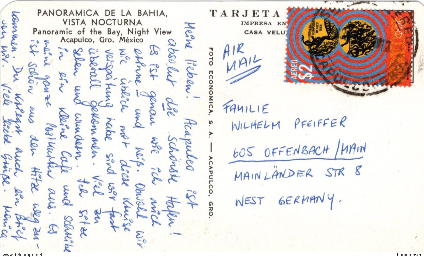 73270 - Mexico - 1970 - $2 Olympiade Mexico EF A LpAnsKte ACAPULCO -> Westdeutschland - Zomer 1968: Mexico-City