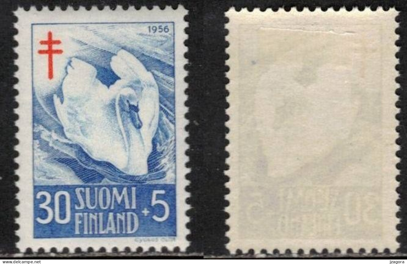 BIRDS -SWAN SWANS SCHWAN CYGNE - FINLAND FINNLAND FINLANDE 1956 MH(*)  MI 463 SC B137 YT YV 443 CYGNUS OLOR - Swans