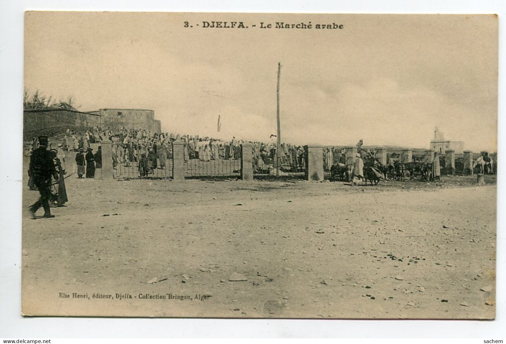 ALGERIE DJELFA Le Marché Arabe Edit Elie Henri Coll Bringau  - écrite En 1916 Depuis Djelfa   Voir Dos    D02 2021 - Djelfa