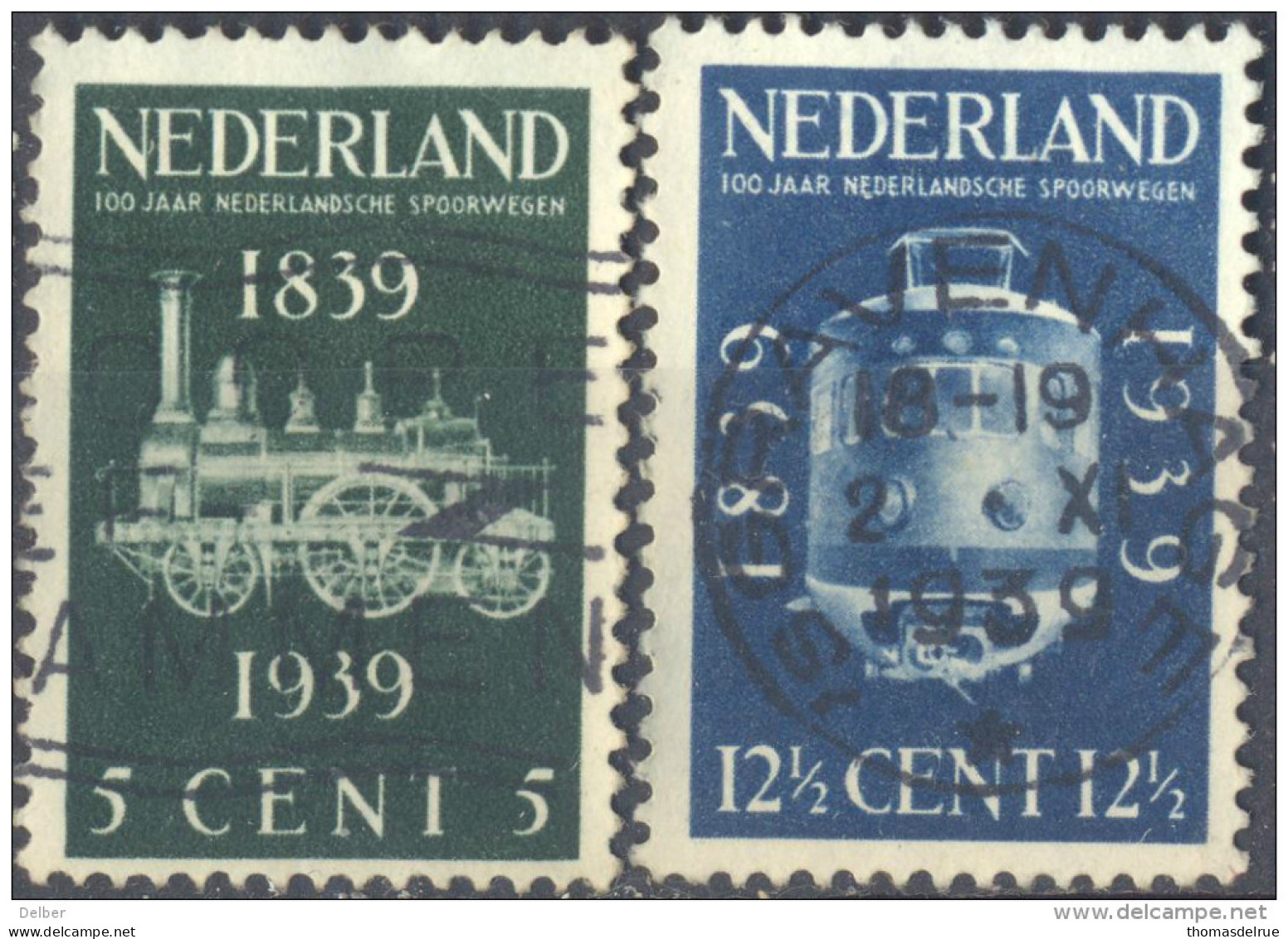 _4Nn982: NL: N° 325+26: Spoorwegjubileumzegels - Gebruikt