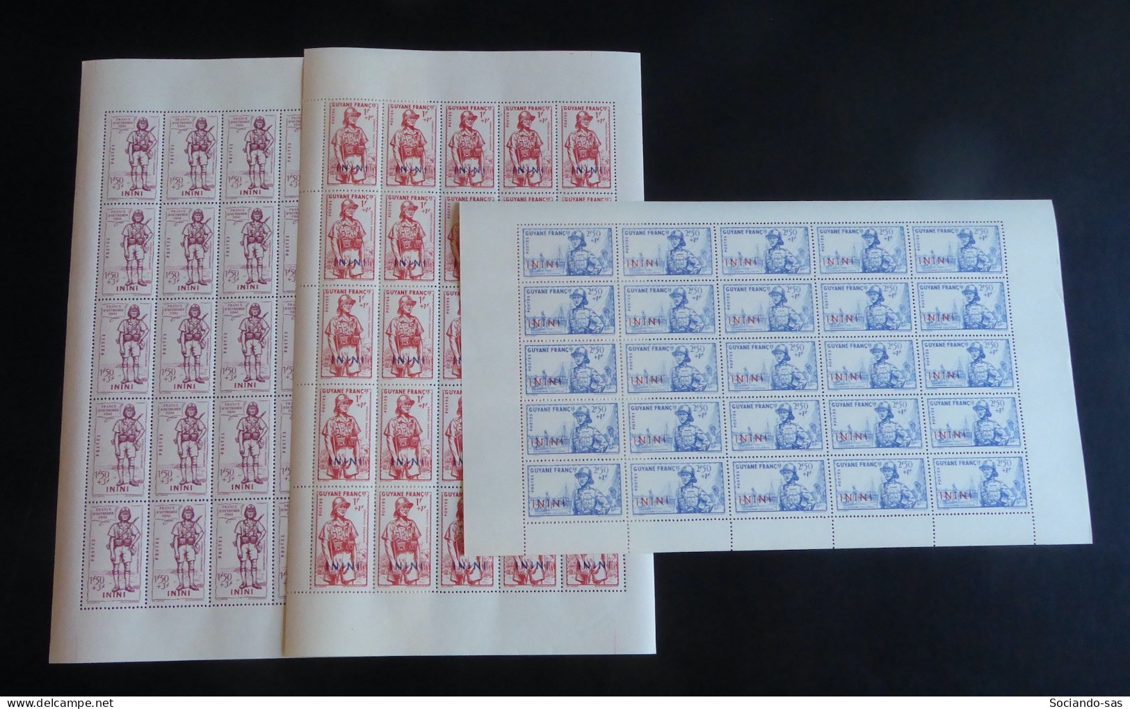 ININI - 1941 - N°YT. 48 à 50 - Défense De L'Empire - Feuilles Complètes - Neuf Luxe** / MNH / Postfrisch - Unused Stamps