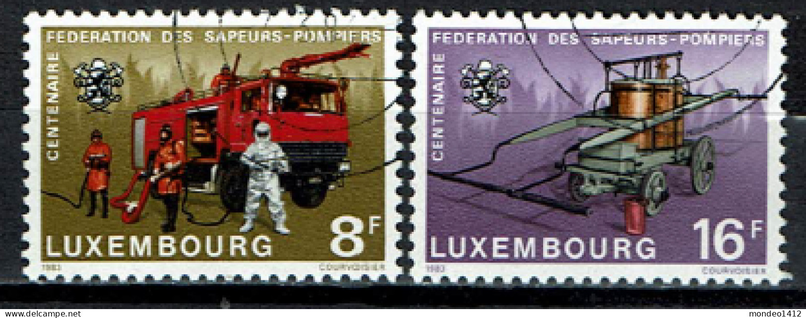 Luxembourg 1983 - YT 1018/1019 - The 100th Anniversary Of The Federation Of Fire Brigades, Sapeurs-pompiers - Used Stamps