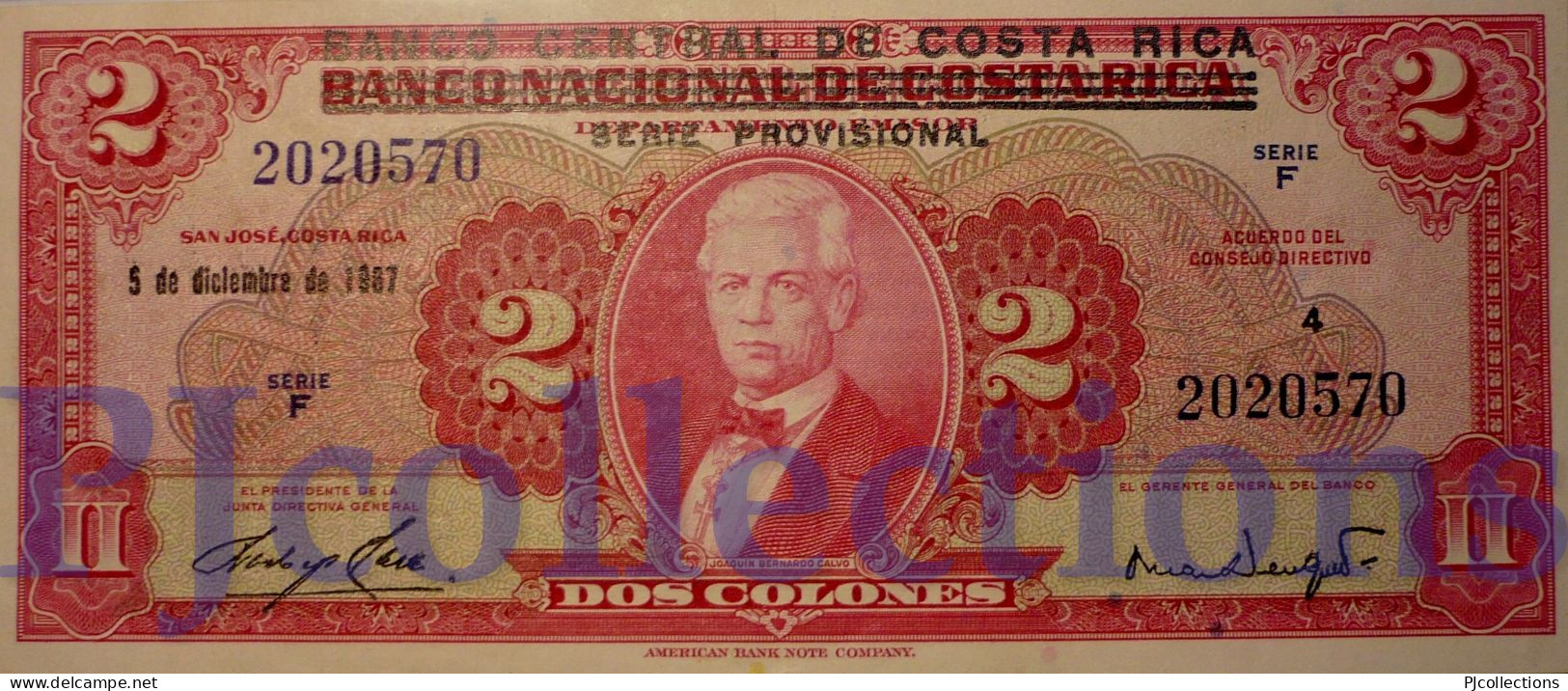 COSTA RICA 2 COLONES 1967 PICK 235 AU+ - Costa Rica