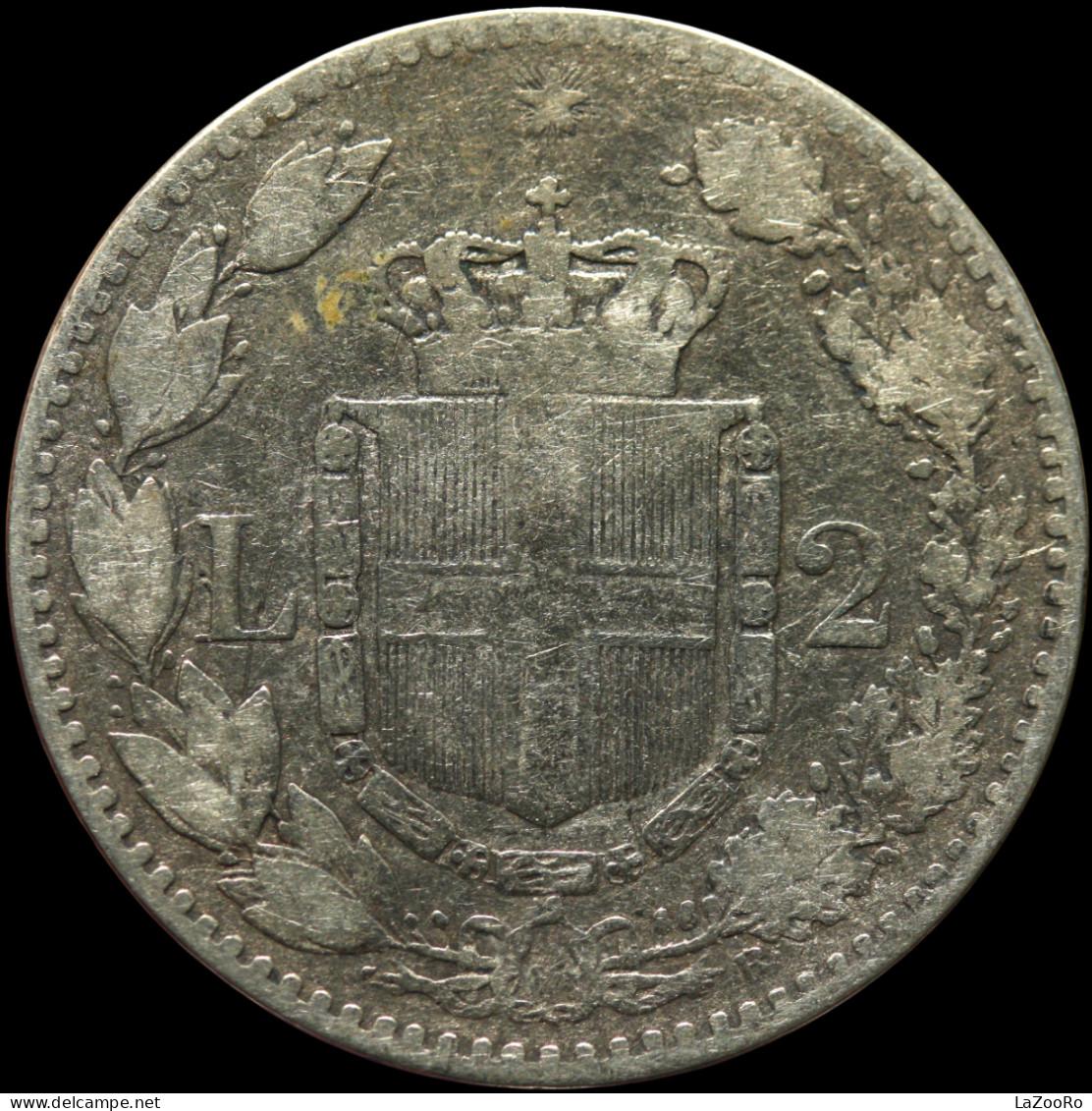 LaZooRo: Italy 2 Lire 1887 R F / VF - Silver - 1878-1900 : Umberto I