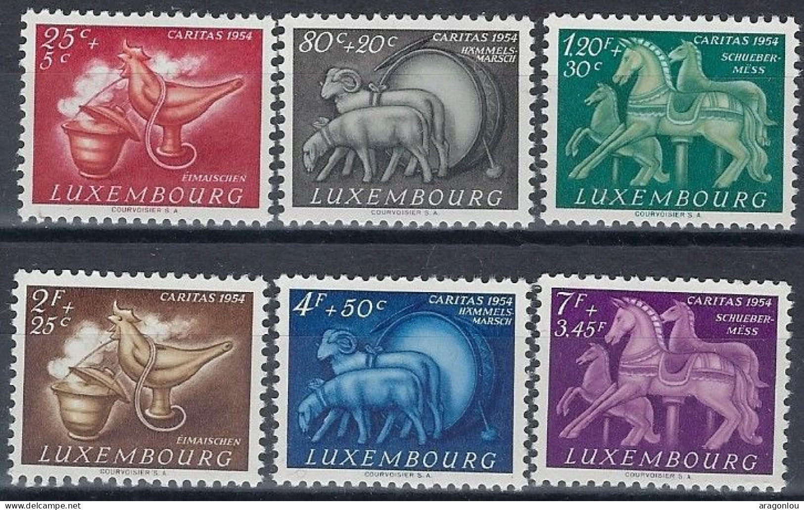 Luxembourg - Luxemburg - Timbres -   1954  Caritas  Tradition   Série   * - Oblitérés