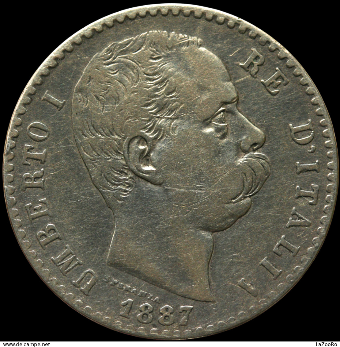 LaZooRo: Italy 2 Lire 1887 R VF - Silver - 1878-1900 : Umberto I