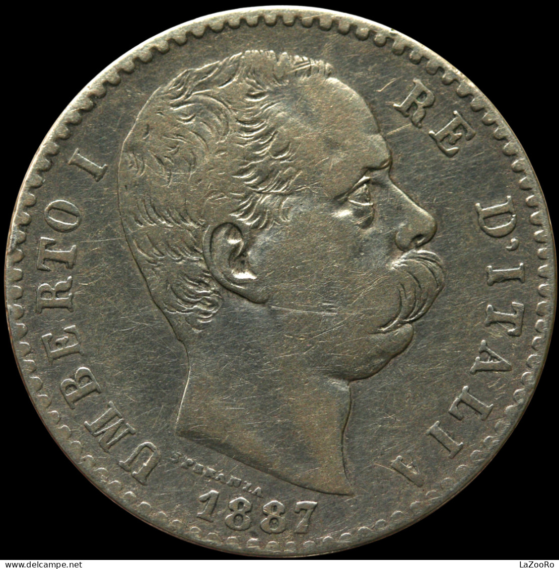 LaZooRo: Italy 2 Lire 1887 R VF - Silver - 1878-1900 : Umberto I.