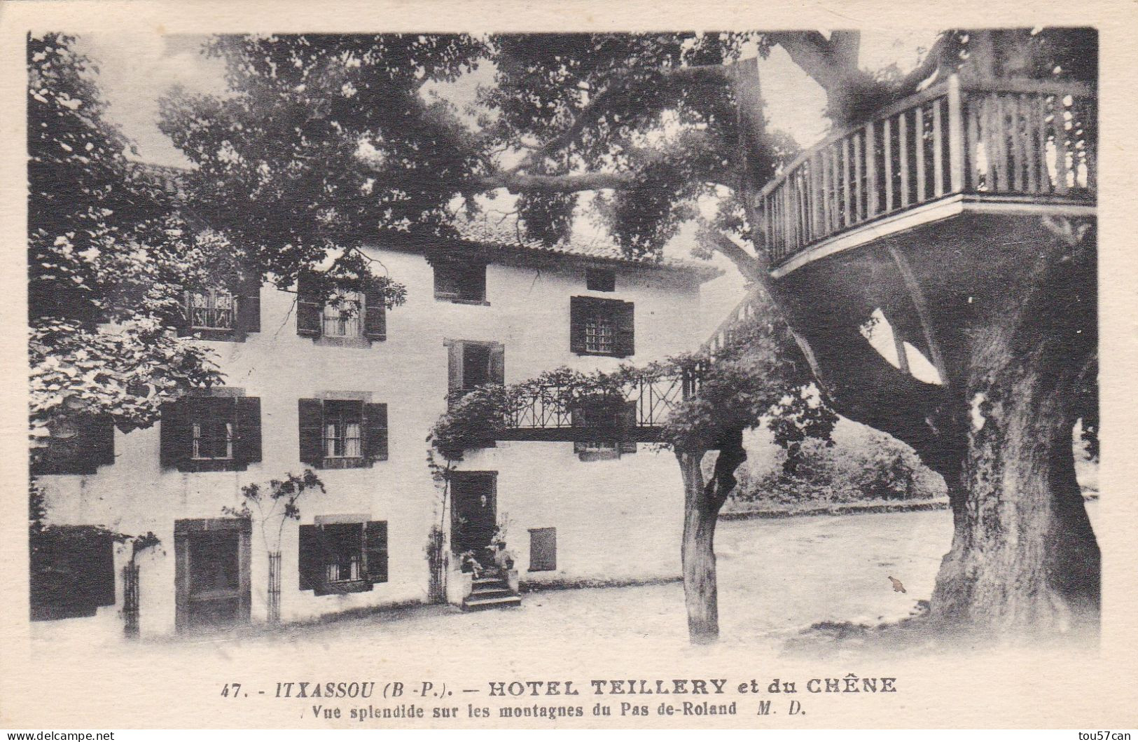 ITXASSOU - PYRENEES ATLANTIQUES  - (64) - CPA  - HÔTEL TEILLERY ET DU CHÊNE. - Itxassou