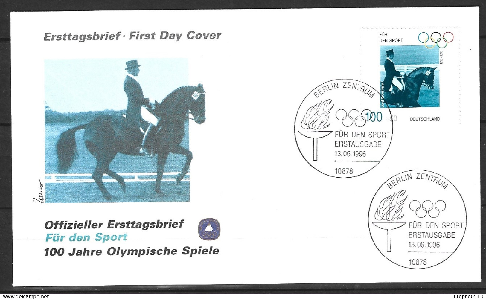 ALLEMAGNE. N°1694 Sur Enveloppe 1er Jour De 1996. Dressage. - Springconcours