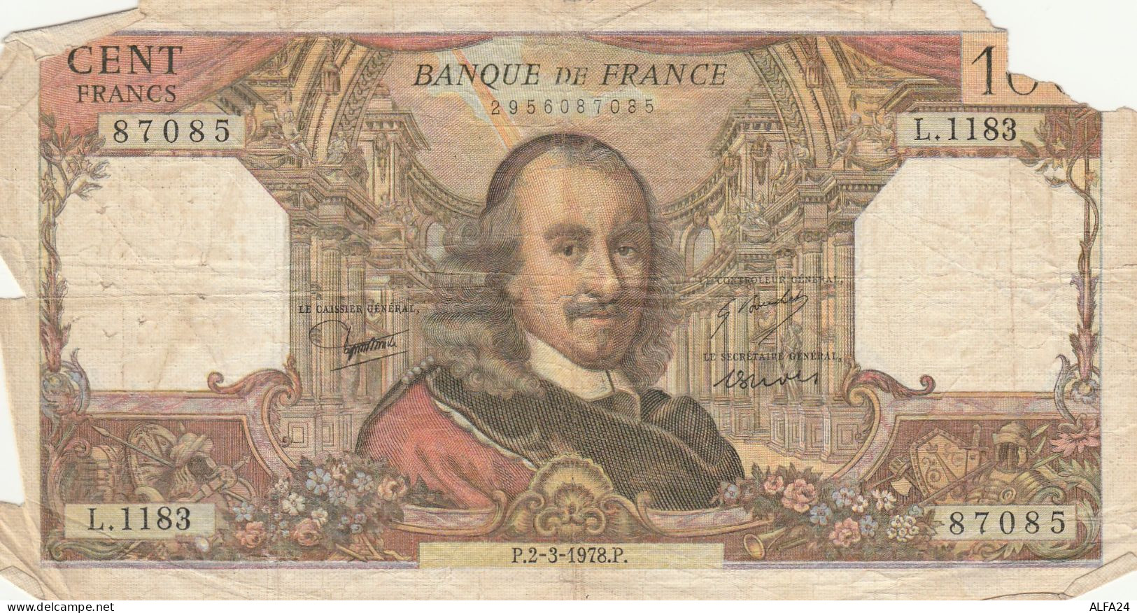 BANCONOTA FRANCIA 100 FRANCHI F (Z1552 - 100 F 1978-1995 ''Delacroix''