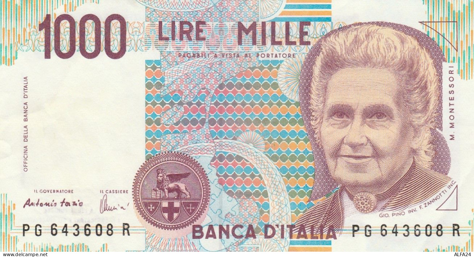 BANCONOTA ITALIA 1000 LIRE MONTESSORI -XF (Z1530 - Other & Unclassified