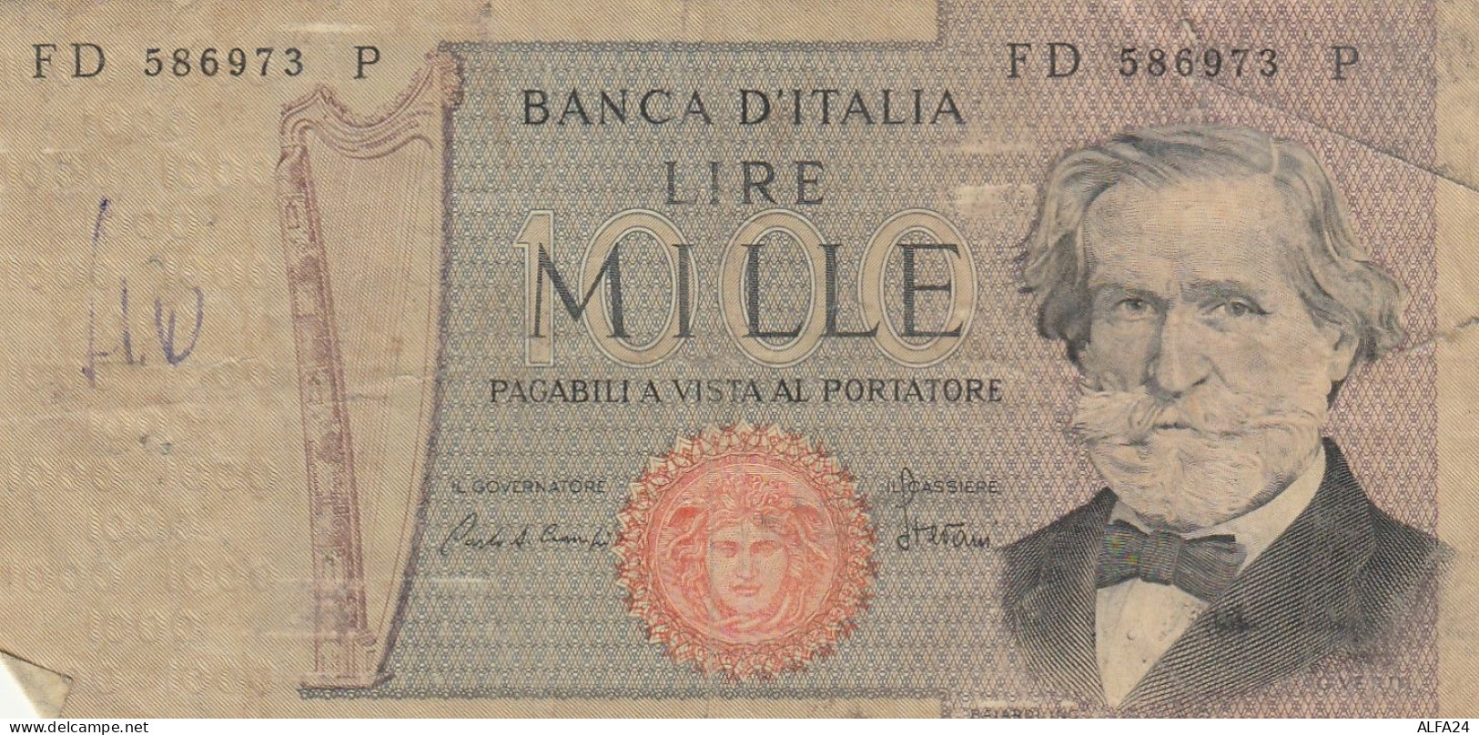 BANCONOTA ITALIA 1000 LIRE VERDI VF (Z1508 - 1.000 Lire