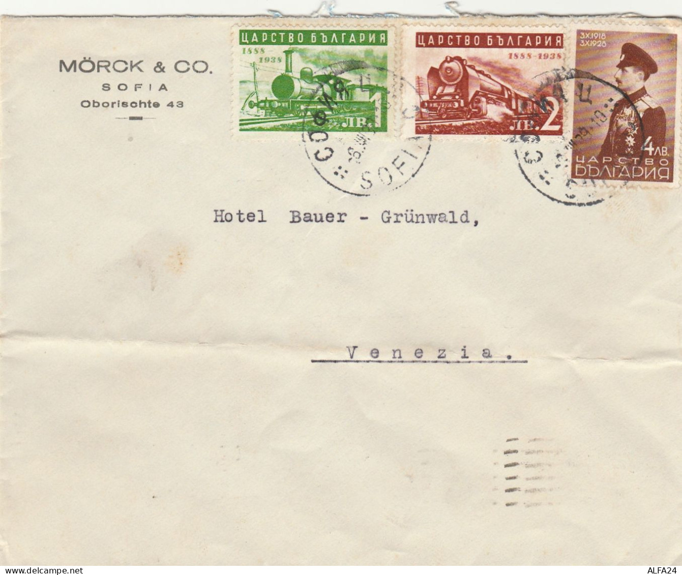 LETTERA 1939 BULGARIA DIRETTA VENEZIA -TIMBRO ARRIVO (Z691 - Briefe U. Dokumente