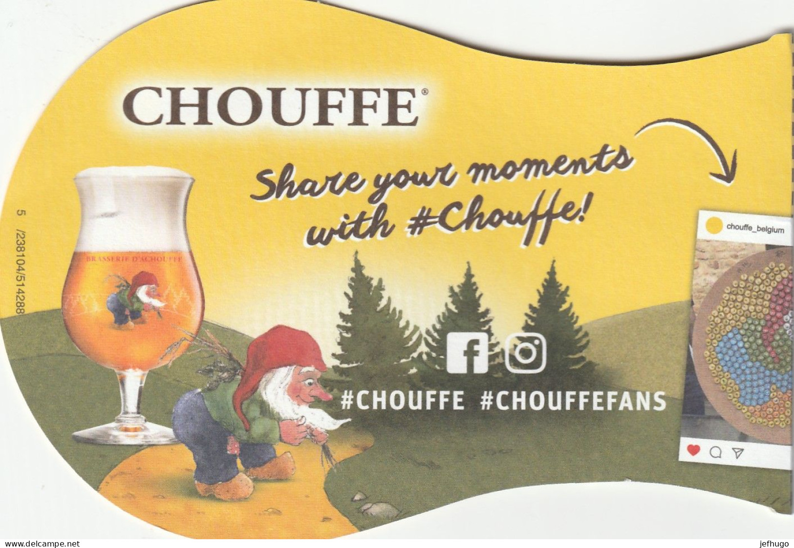 1186 -  PUBLICITE BIERE CHOUFFE . ILLUST. MAGRITTE ????? ( PAS DE SIGNATURE ! )  SCAN R.V. . - Alcools