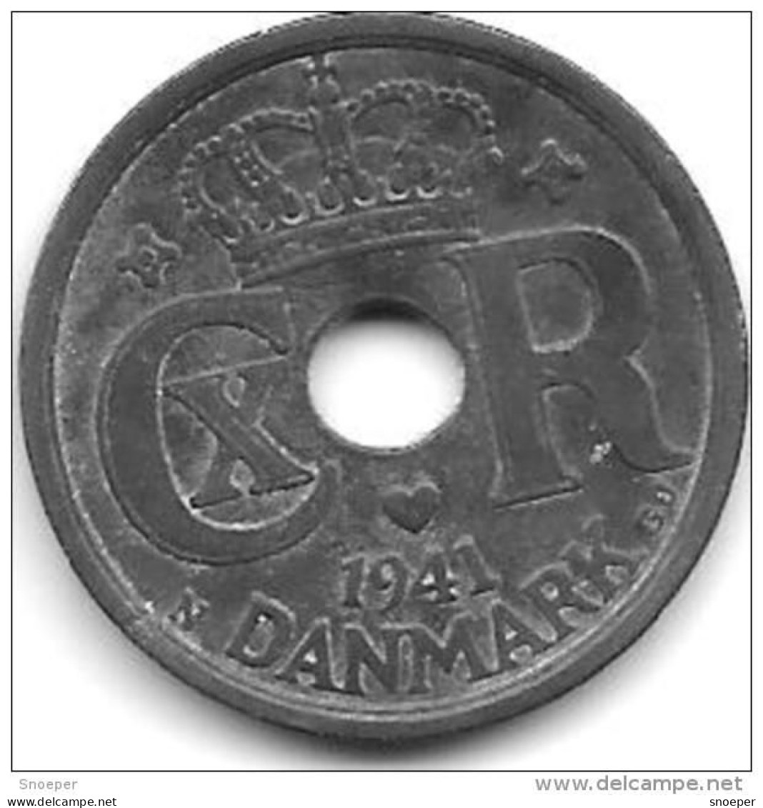 *denmark 25 Ore 1941  Km 823.2a  Vf+ - Danemark