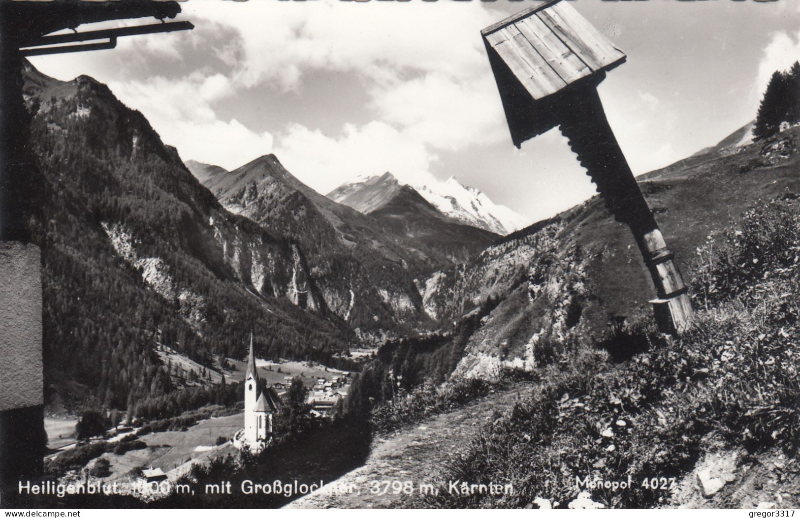 E344) HEILIGENBLUT Mit Großglockner - Kärnten - FOTO AK Kirche Holzkreuz ALT ! - Heiligenblut