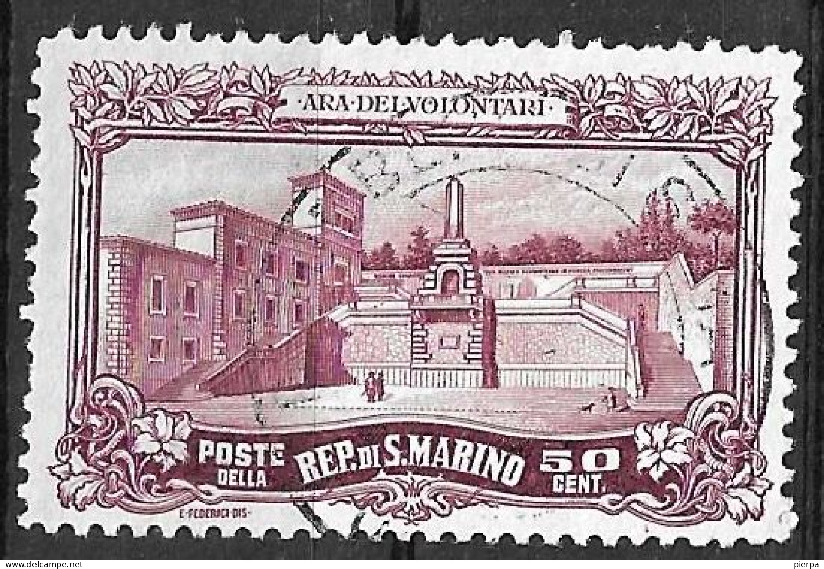 SAN MARINO - 1927 - MONUMENTO  - C. 50 -  USATO (YVERT 134 - MICHEL 138- SS 134) - Oblitérés
