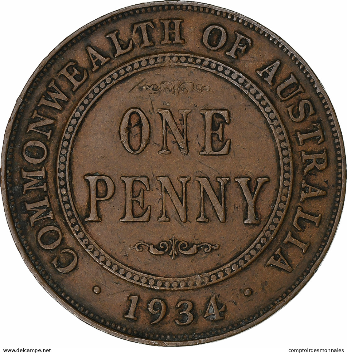 Monnaie, Australie, George V, Penny, 1934, Melbourne, TTB, Bronze, KM:23 - Penny