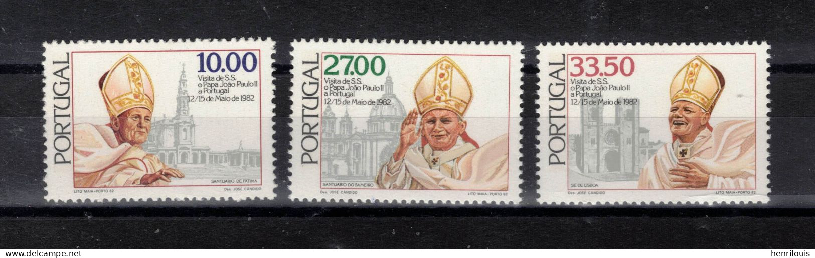PORTUGAL  Timbres Neufs ** De 1982 ( Ref 1366 D ) Religion - Pape Jean Paul II - Neufs