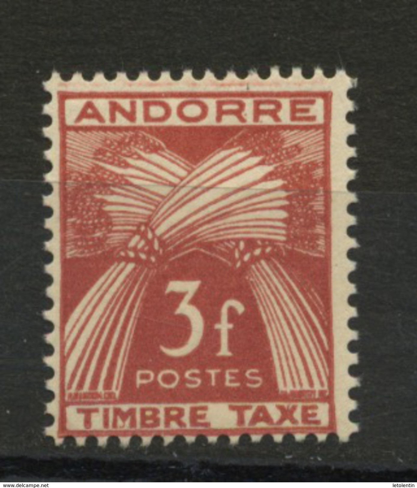 ANDORRE FR -  TIMBRE TAXE -  N° Yvert  35  ** - Unused Stamps