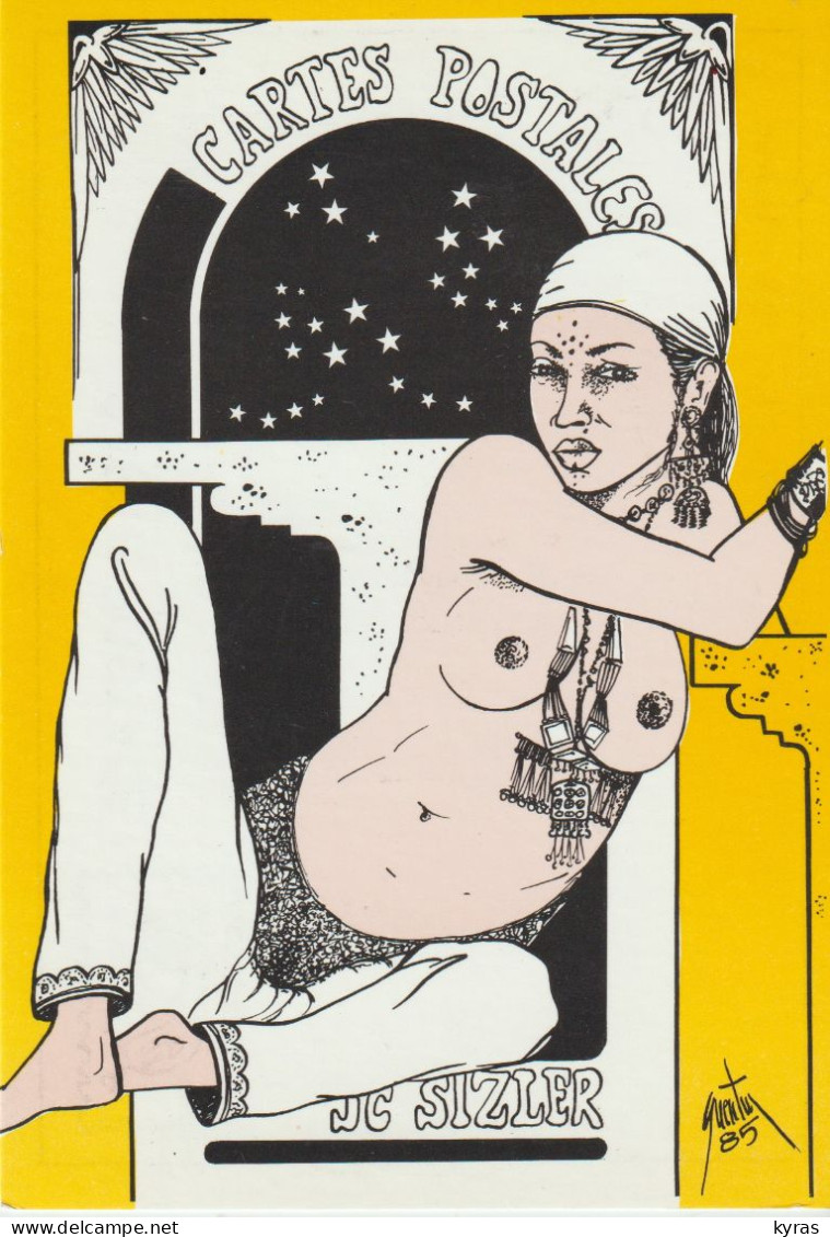 Cpm 10x15. NU. Jeune Femme Aux Seins Nus SIZI L'ESCARGOT (J.C. SIZLER Illust. E. QUENTIN) Tirage Limité N°71/150 - Sizi