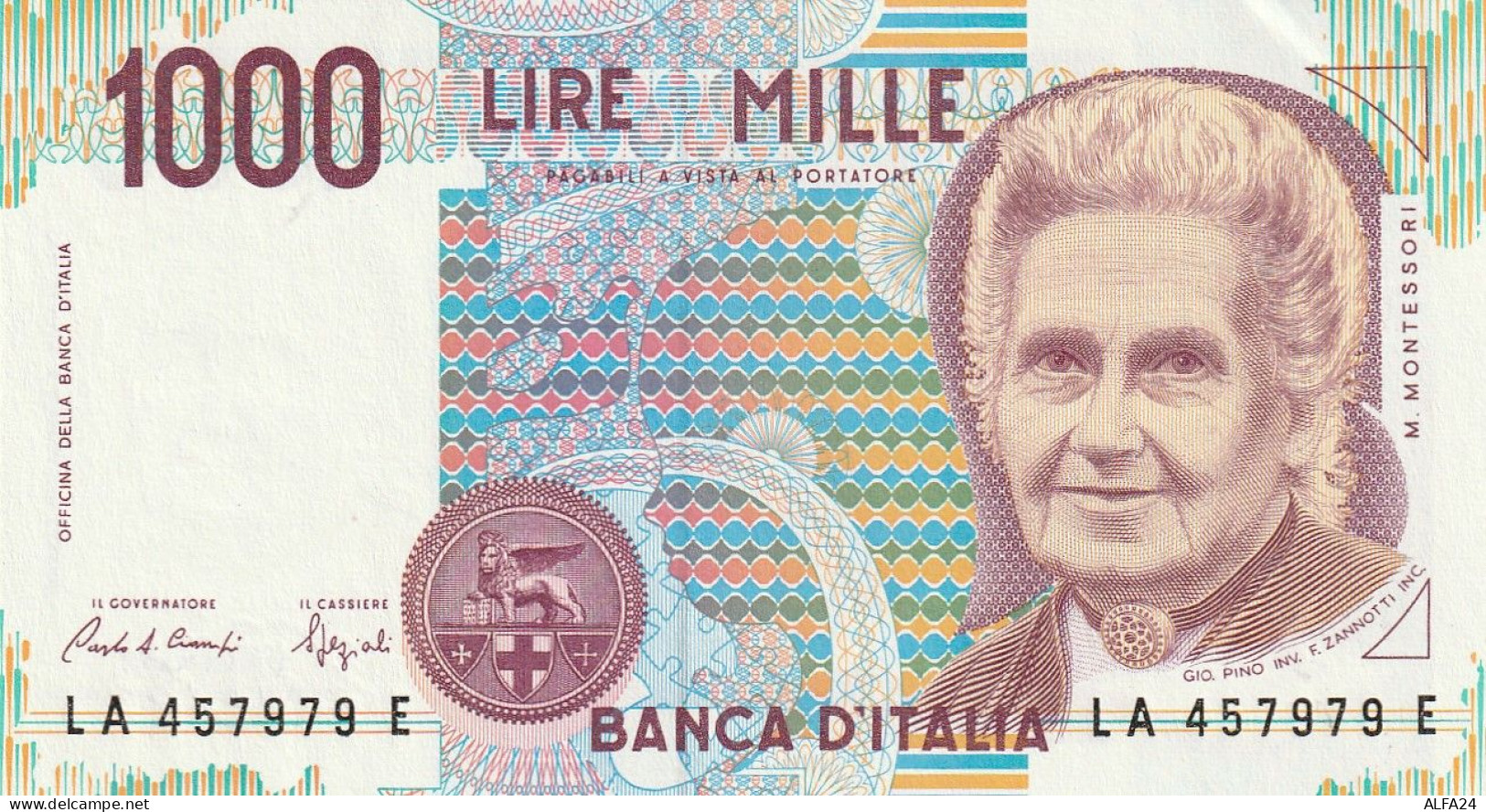 ITALIA LIRE 1000 MONTESSORI UNC (ZK1769 - 1.000 Lire