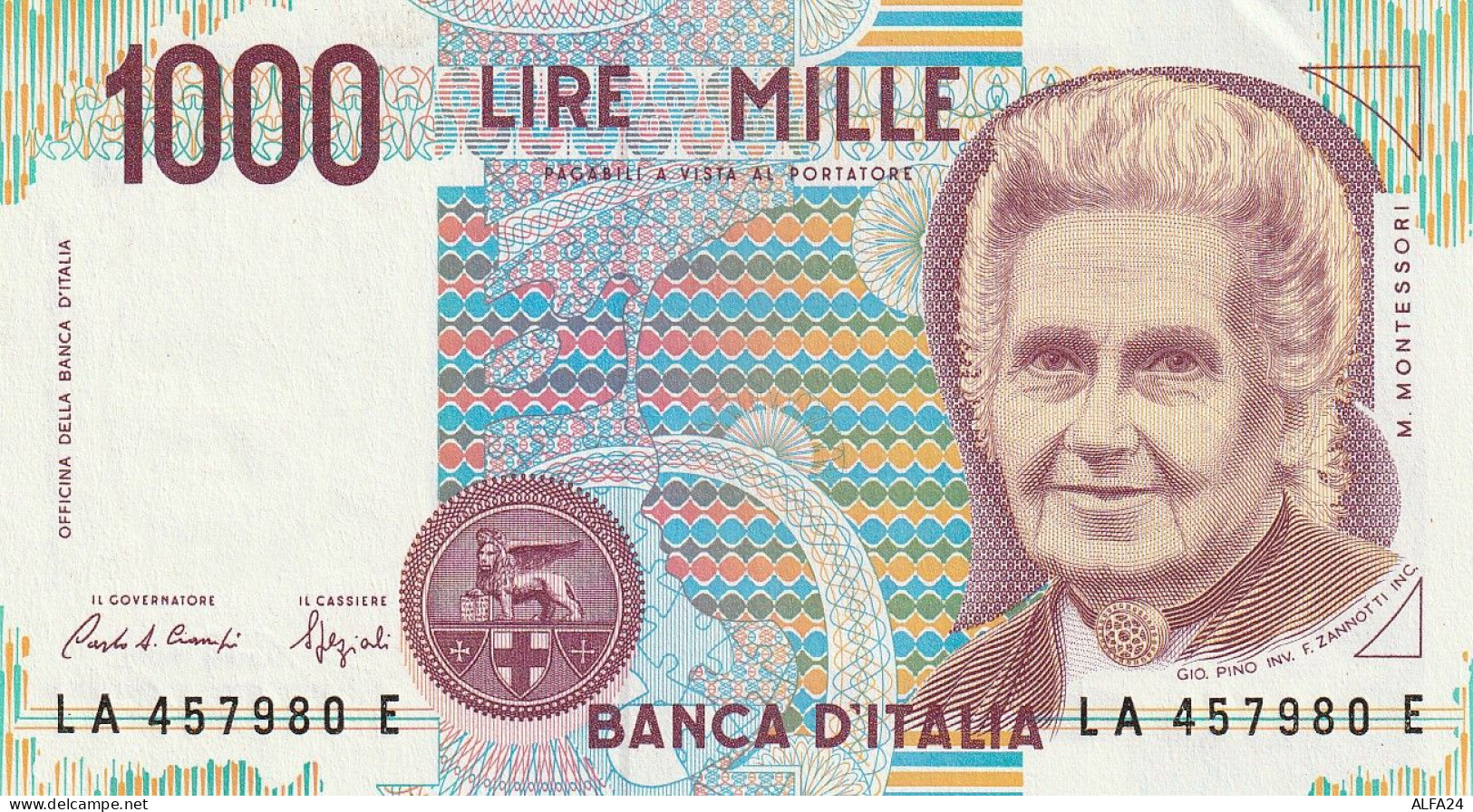 ITALIA LIRE 1000 MONTESSORI UNC (ZK1771 - 1.000 Lire
